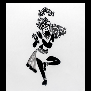 Indian Ink Krishna Painting