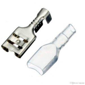 6.3mm Female Spade Connector with Insulator Boot, Crimp Terminal, Thimbles (No Color Choice) Pack of 10Nos