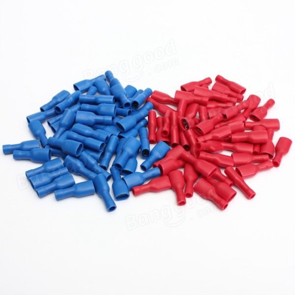6.3mm Female Spade Connector with Insulator Boot, Crimp Terminal, Thimbles (No Color Choice) Pack of 10Nos - Image 5