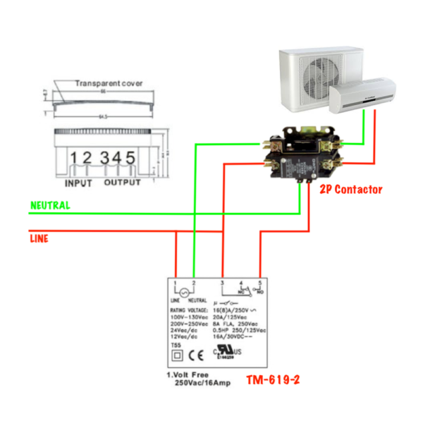 16AMPS Double Pole Contactor for On/Off Control of Loads - Image 5
