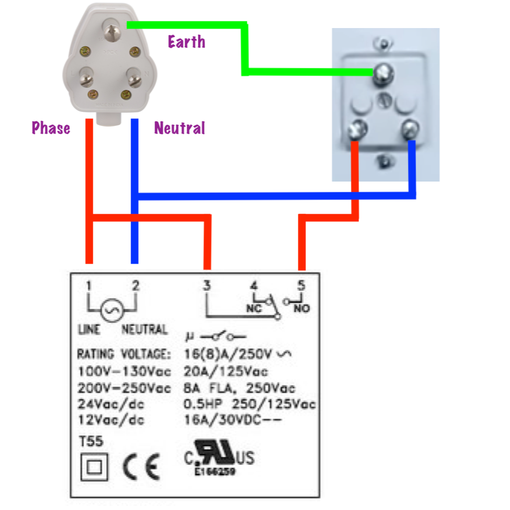 5PIN TIMER with PIN3 : NO PIN4: NC and PIN5: C