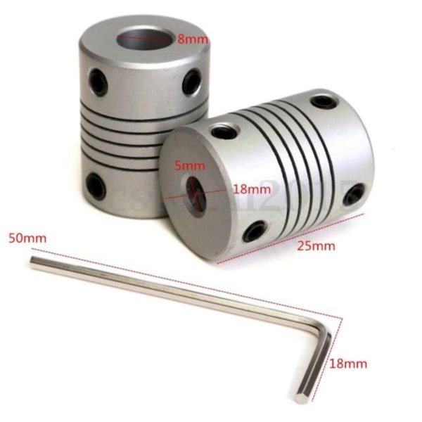 a Pair of Flexible Coupling Shaft Coupler 5mmx8mm For 3D Printer and CNC - Image 2