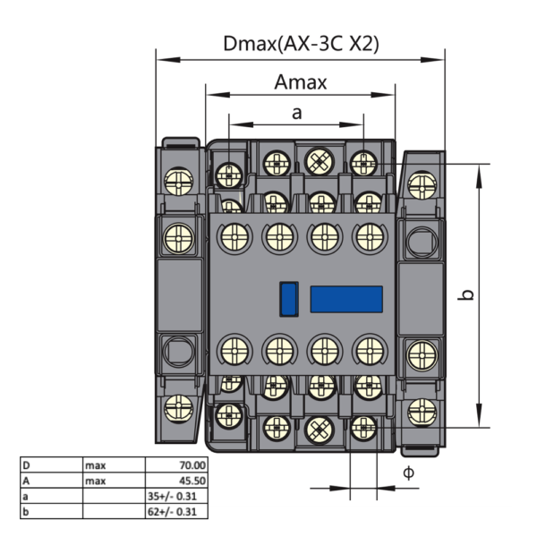 09AMPS 3 Pole Contactor with AUX Contacts 1NC & 1NO for On/Off Control of Loads - Image 6