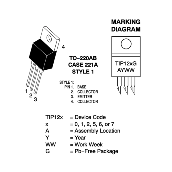 Medium-Power Complementary Silicon Transistors TIP12X (PACK OF 10) - Image 6